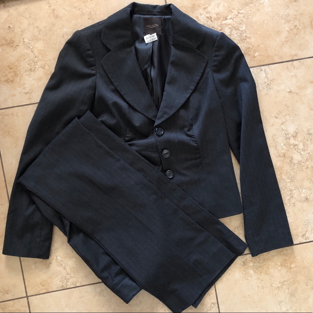 Grey pinstripe suit- jacket and Cassidy pants